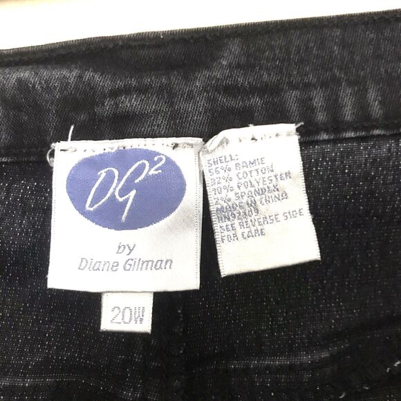 DG2 Diane Gilman Women's Studded Stretch Denim Jeans Wide Leg Dark Wash Siz 20W - Picture 9 of 9
